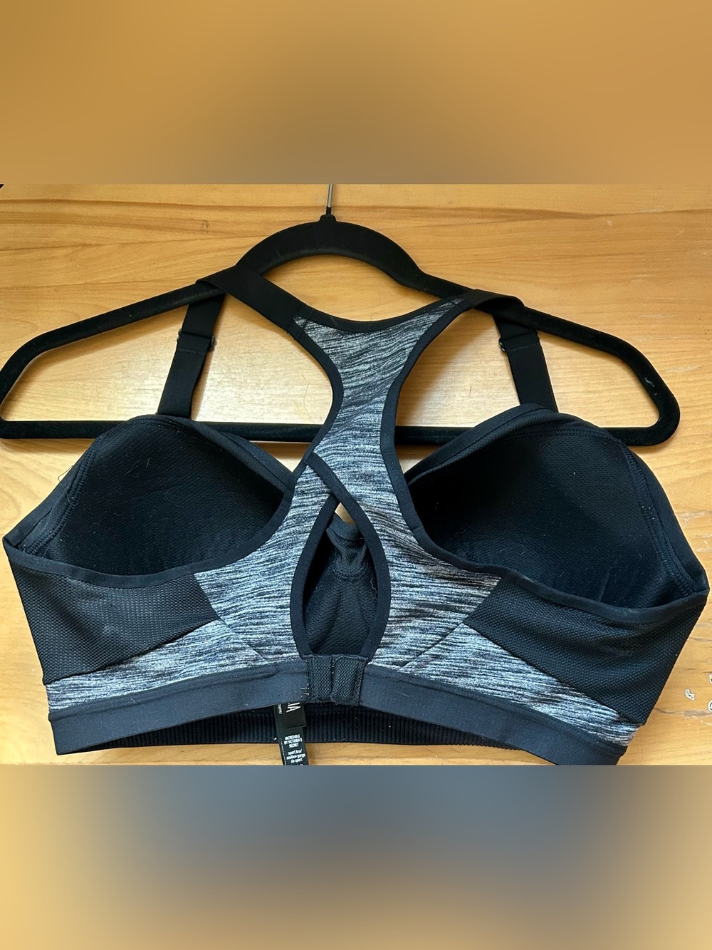 High-Support Gray Heather Racerback Sports Bra - Picture 2 of 5